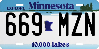 MN license plate 669MZN
