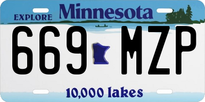 MN license plate 669MZP