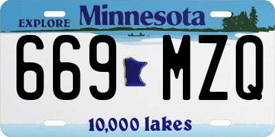 MN license plate 669MZQ
