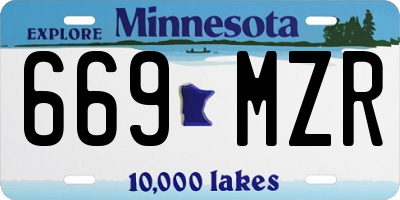 MN license plate 669MZR