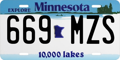 MN license plate 669MZS