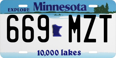 MN license plate 669MZT