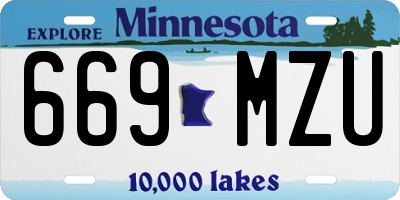 MN license plate 669MZU