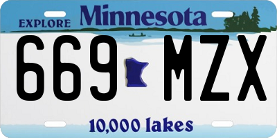 MN license plate 669MZX