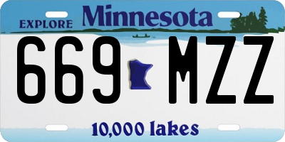MN license plate 669MZZ