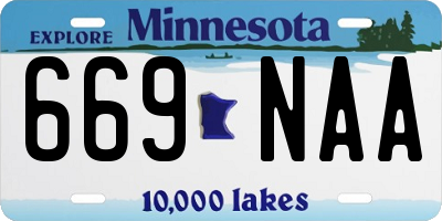 MN license plate 669NAA