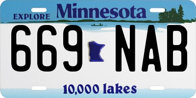 MN license plate 669NAB