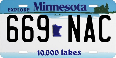 MN license plate 669NAC