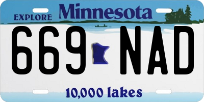 MN license plate 669NAD