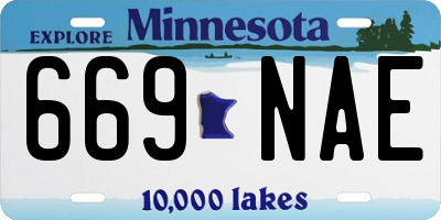 MN license plate 669NAE