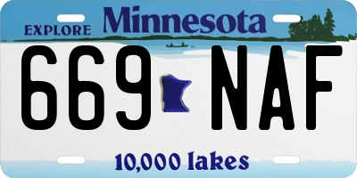 MN license plate 669NAF