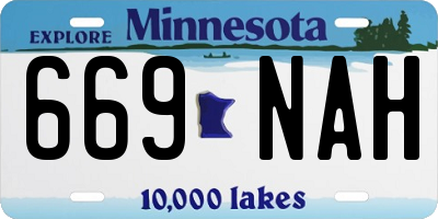 MN license plate 669NAH