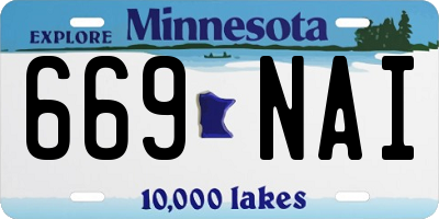 MN license plate 669NAI