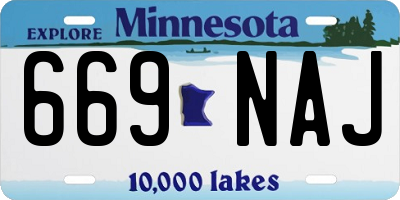 MN license plate 669NAJ