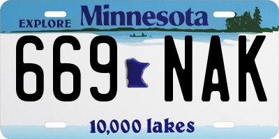 MN license plate 669NAK