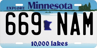MN license plate 669NAM