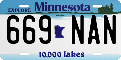 MN license plate 669NAN
