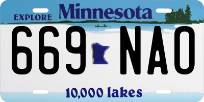 MN license plate 669NAO