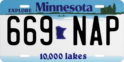 MN license plate 669NAP