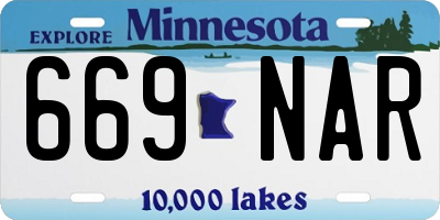 MN license plate 669NAR