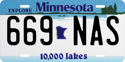 MN license plate 669NAS