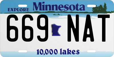 MN license plate 669NAT