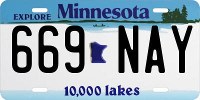 MN license plate 669NAY