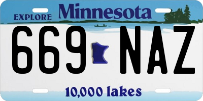 MN license plate 669NAZ