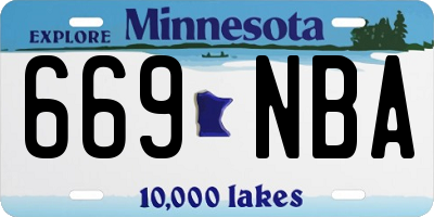 MN license plate 669NBA