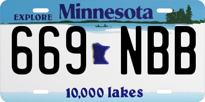 MN license plate 669NBB