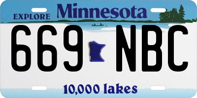 MN license plate 669NBC