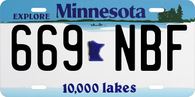 MN license plate 669NBF