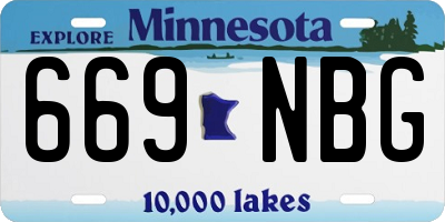MN license plate 669NBG