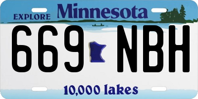 MN license plate 669NBH