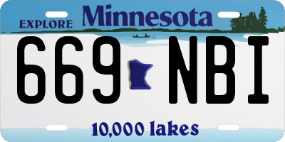 MN license plate 669NBI
