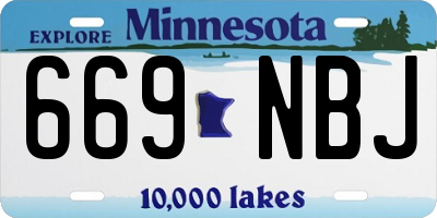 MN license plate 669NBJ