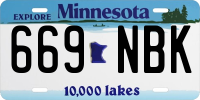 MN license plate 669NBK
