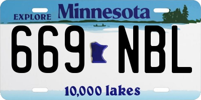 MN license plate 669NBL