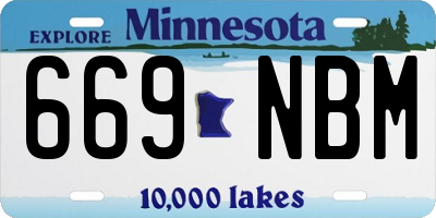 MN license plate 669NBM