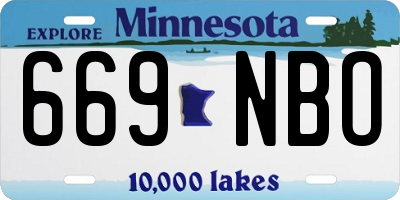 MN license plate 669NBO