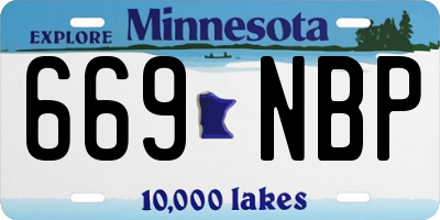MN license plate 669NBP