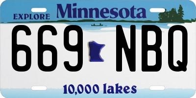 MN license plate 669NBQ