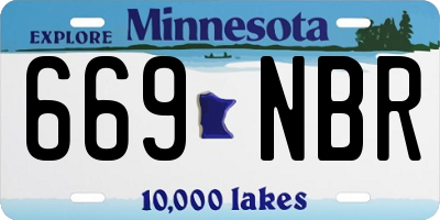MN license plate 669NBR