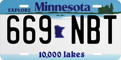 MN license plate 669NBT