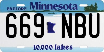 MN license plate 669NBU
