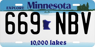 MN license plate 669NBV