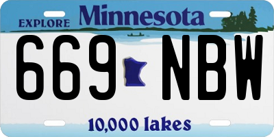 MN license plate 669NBW