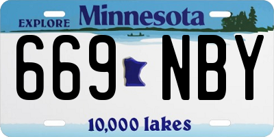 MN license plate 669NBY