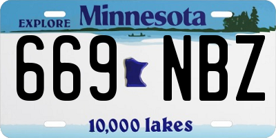 MN license plate 669NBZ