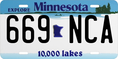 MN license plate 669NCA